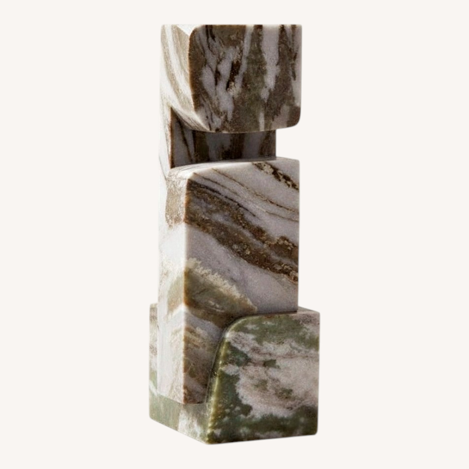CB2 Ionic Beige Marble Sculpture - image-0