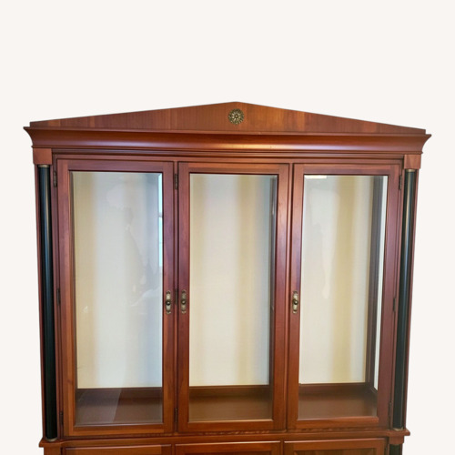 Used Ethan Allen Medallion Dark Brown Wood Sideboard for sale on AptDeco