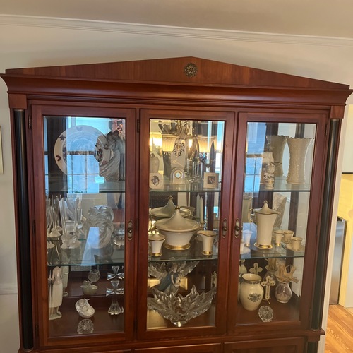 Used Ethan Allen Medallion Dark Brown Wood Sideboard for sale on AptDeco