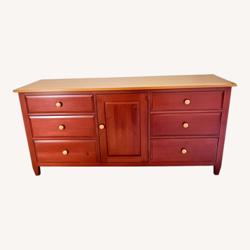 Used Ethan Allen Country Colors Red Wood Dresser for sale on AptDeco