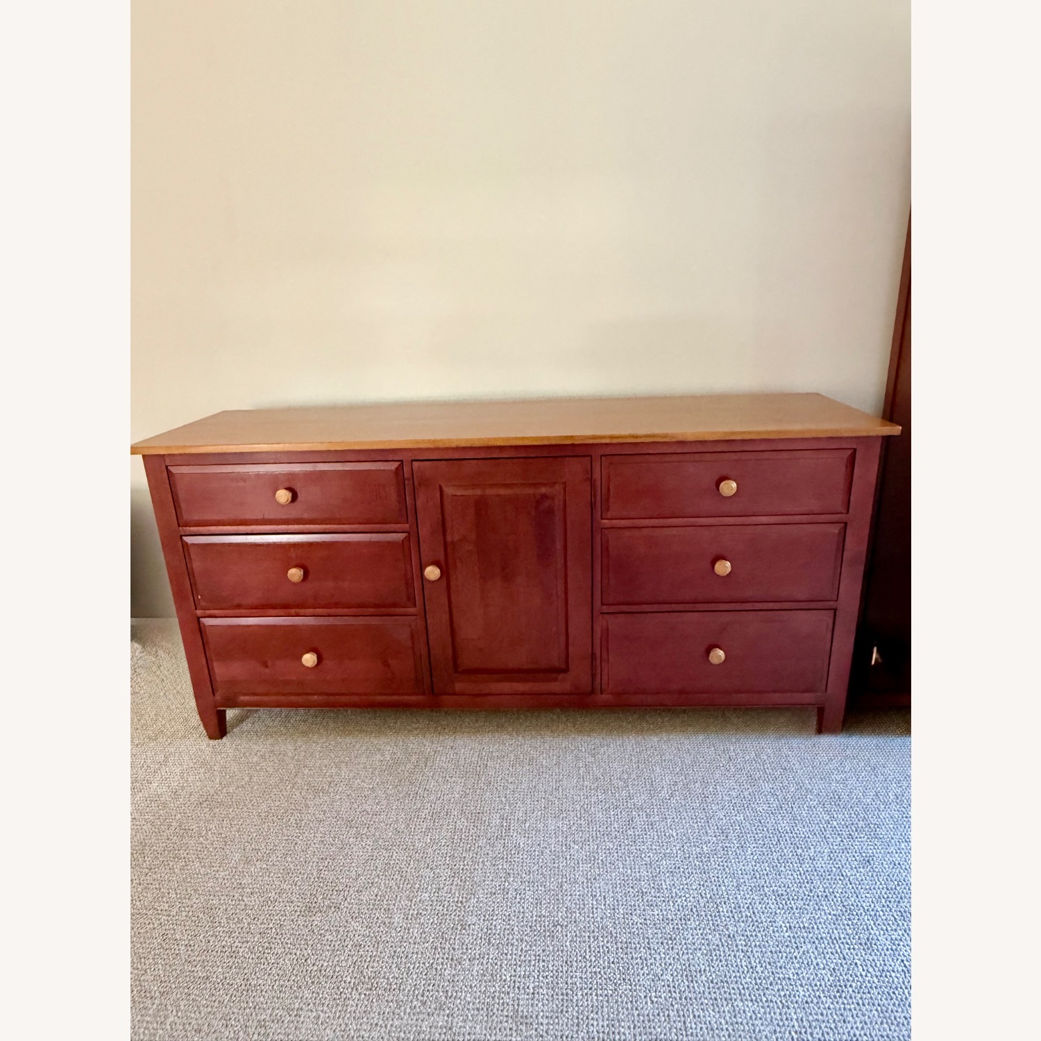 Ethan Allen Country Colors Red Wood Dresser - image-1