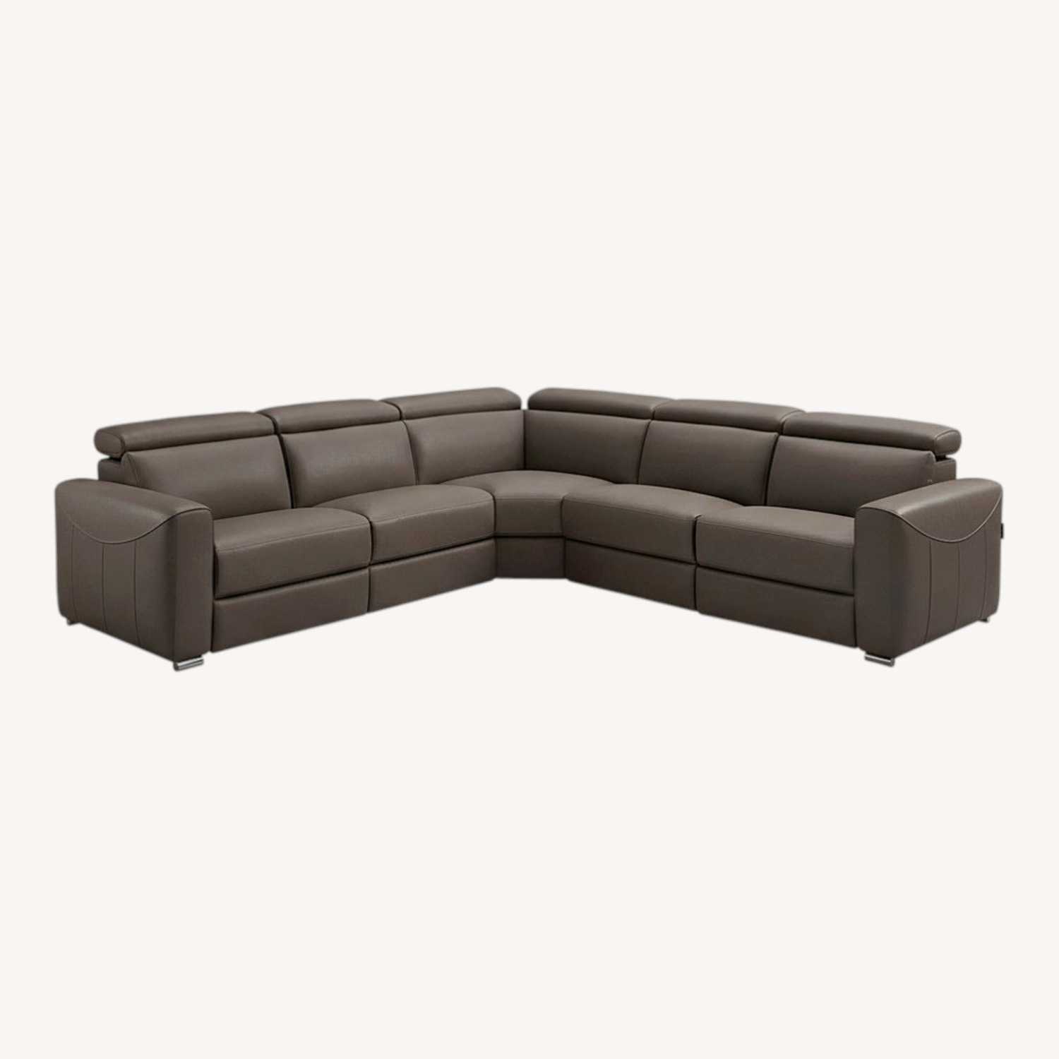 Chateau D'ax Dark Gray Leather 3+ Piece Sectional - image-0