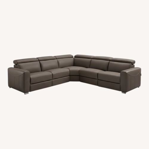 Used Chateau D'ax Dark Gray Leather 3+ Piece Sectional for sale on AptDeco