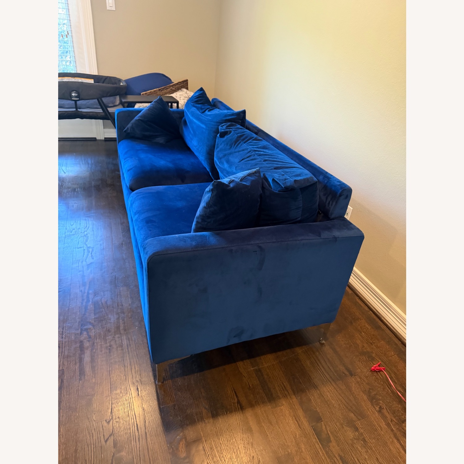Wayfair Blue Velvet Loveseat - image-3