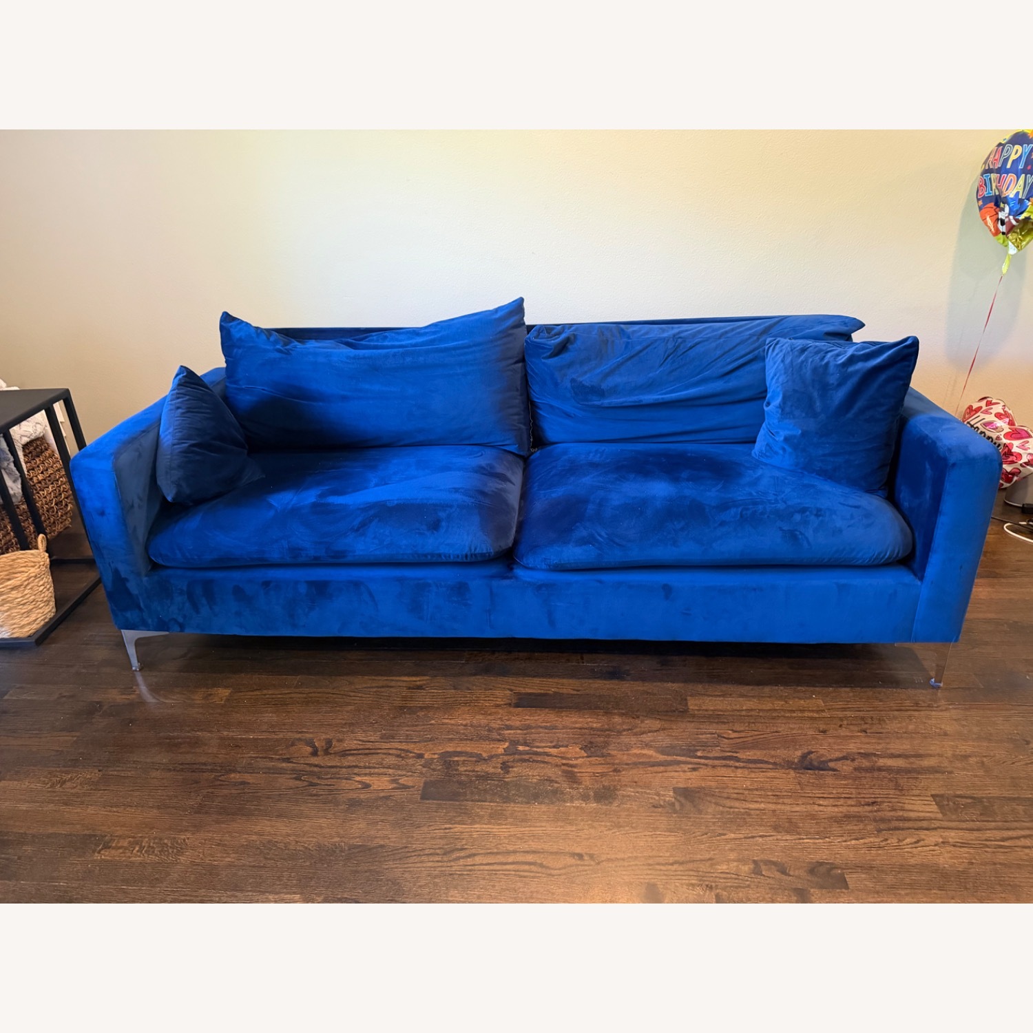 Wayfair Blue Velvet Loveseat - image-1
