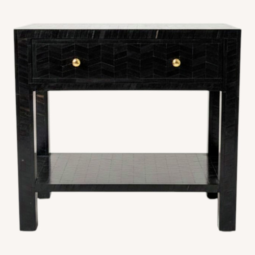 Used Made Goods Ragnor Nightstand in Black Natural Horn for sale on AptDeco