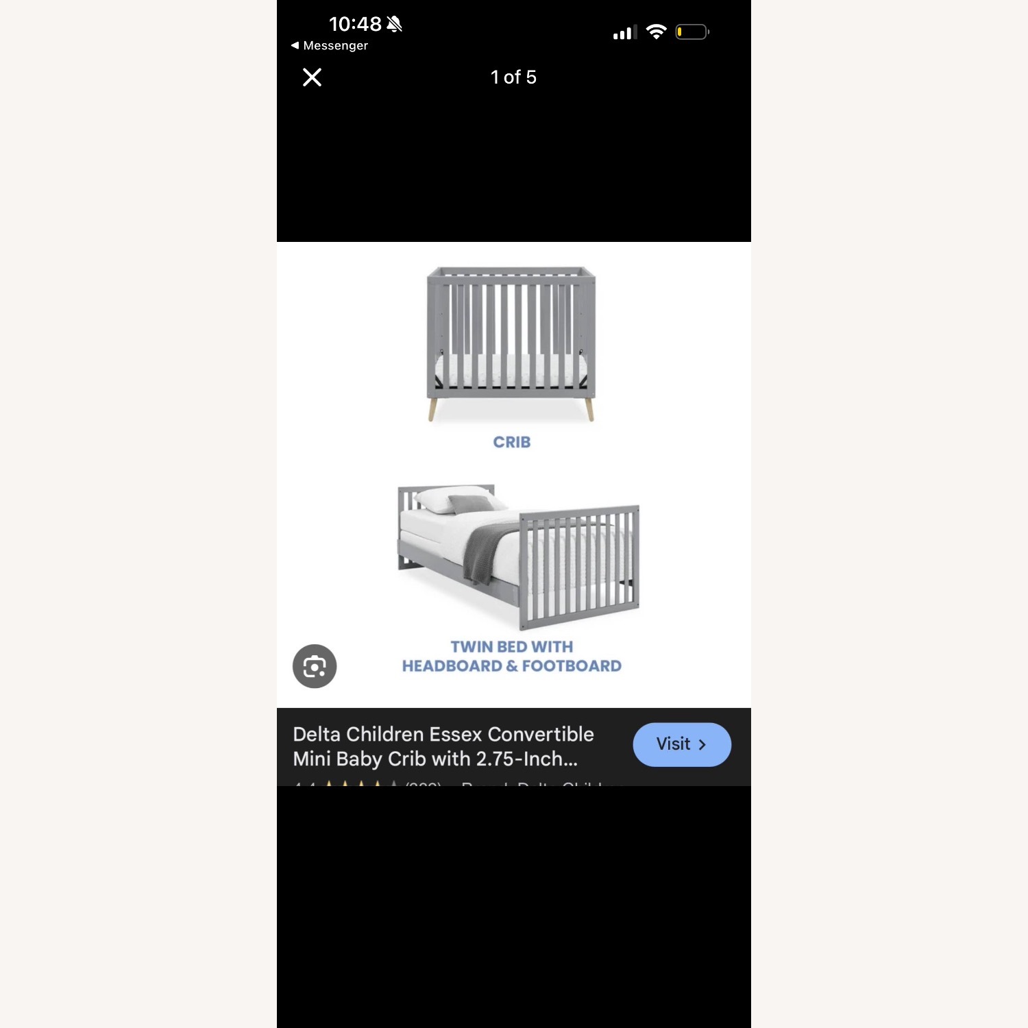 Essex Light Gray Crib - image-2