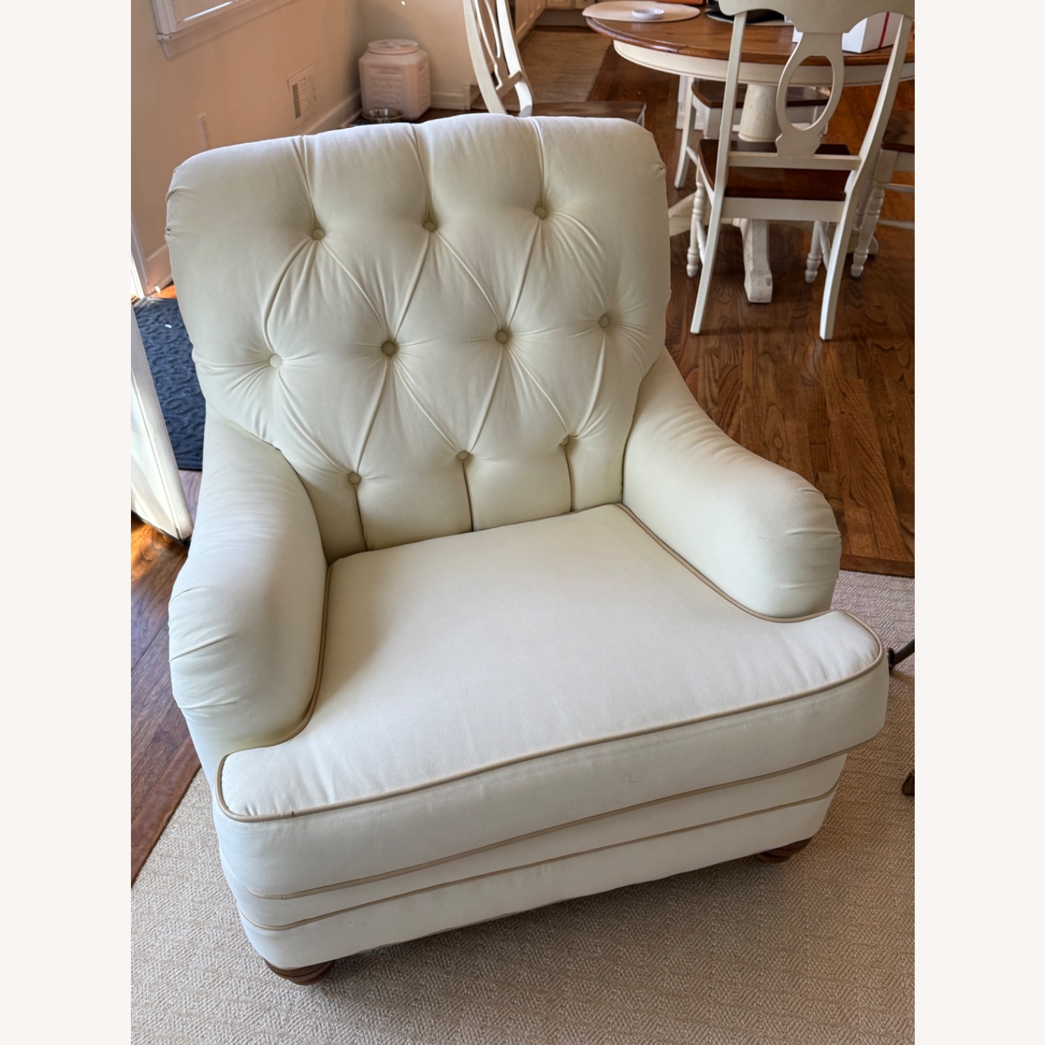 Ethan Allen White Fabric Accent Chairs - image-1