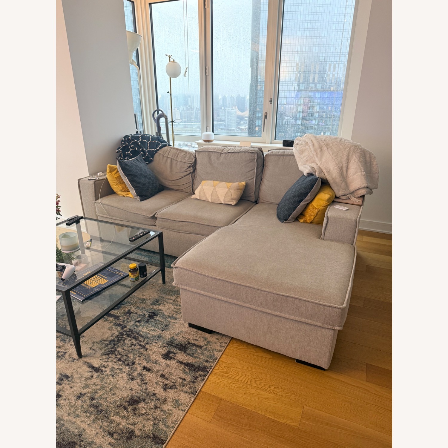 Bob's Discount Furniture Sectional into Sleeper With Storage - image-1