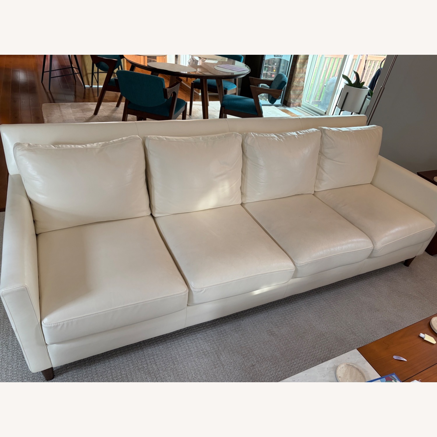 Elite Aero Leather White 3+ Seater Sofa - image-1