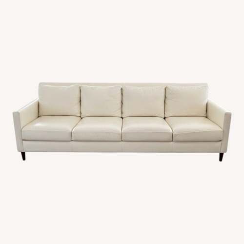 Used Elite Aero Leather White 3+ Seater Sofa for sale on AptDeco