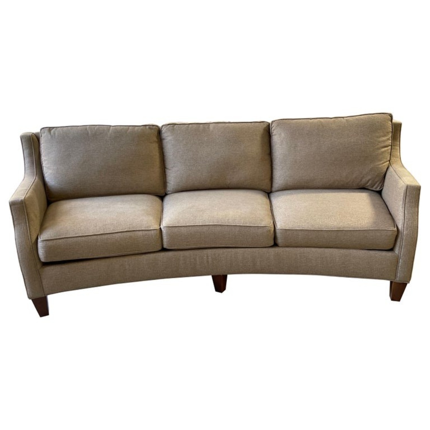 Three Seat Curved Shape Sofa Greek Key Fabric - image-8