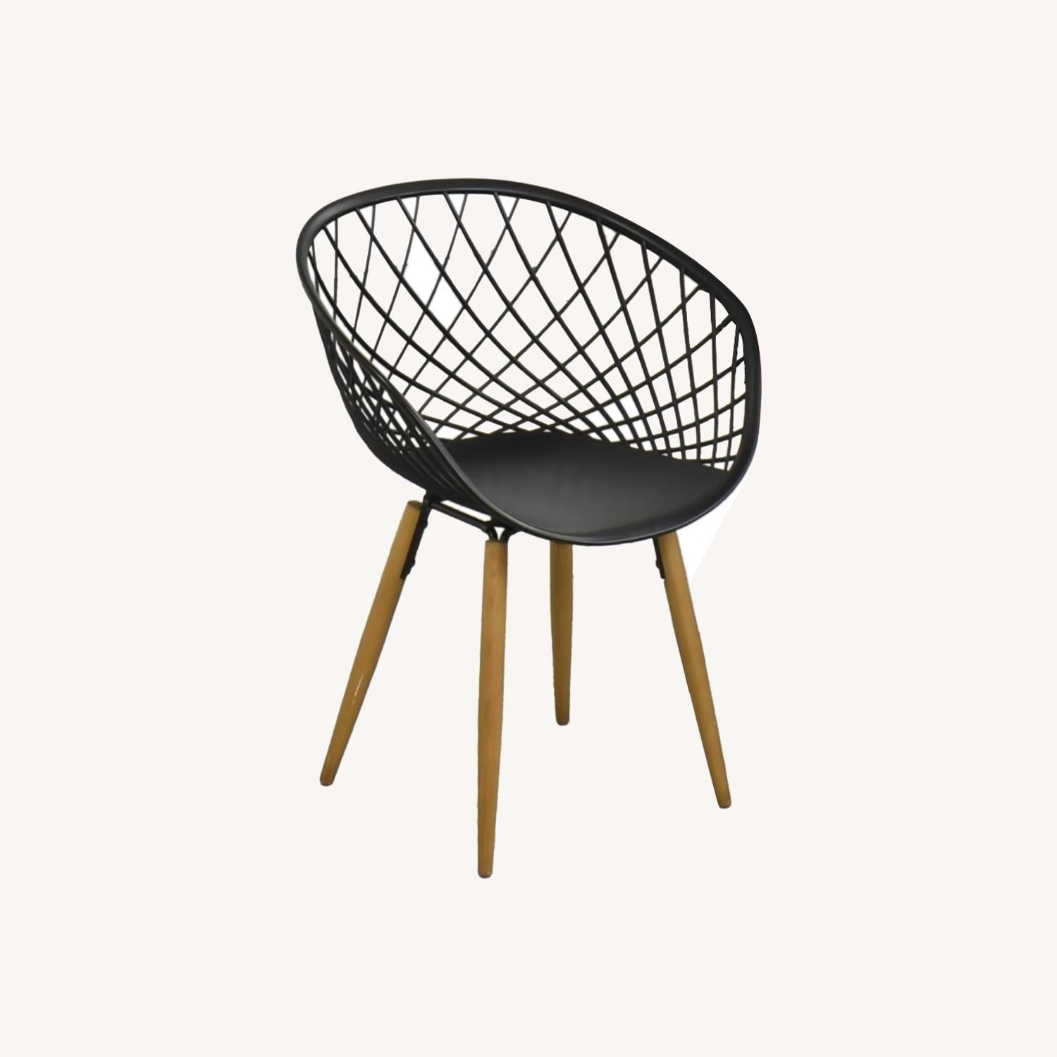 CB2 Sidera Black Wood Dining Chairs, Set of 2 - image-4