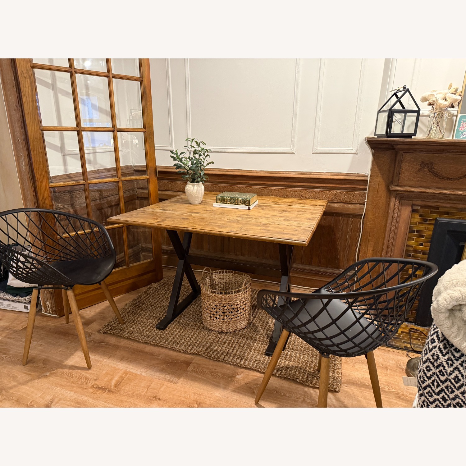 CB2 Sidera Black Wood Dining Chairs, Set of 2 - image-1