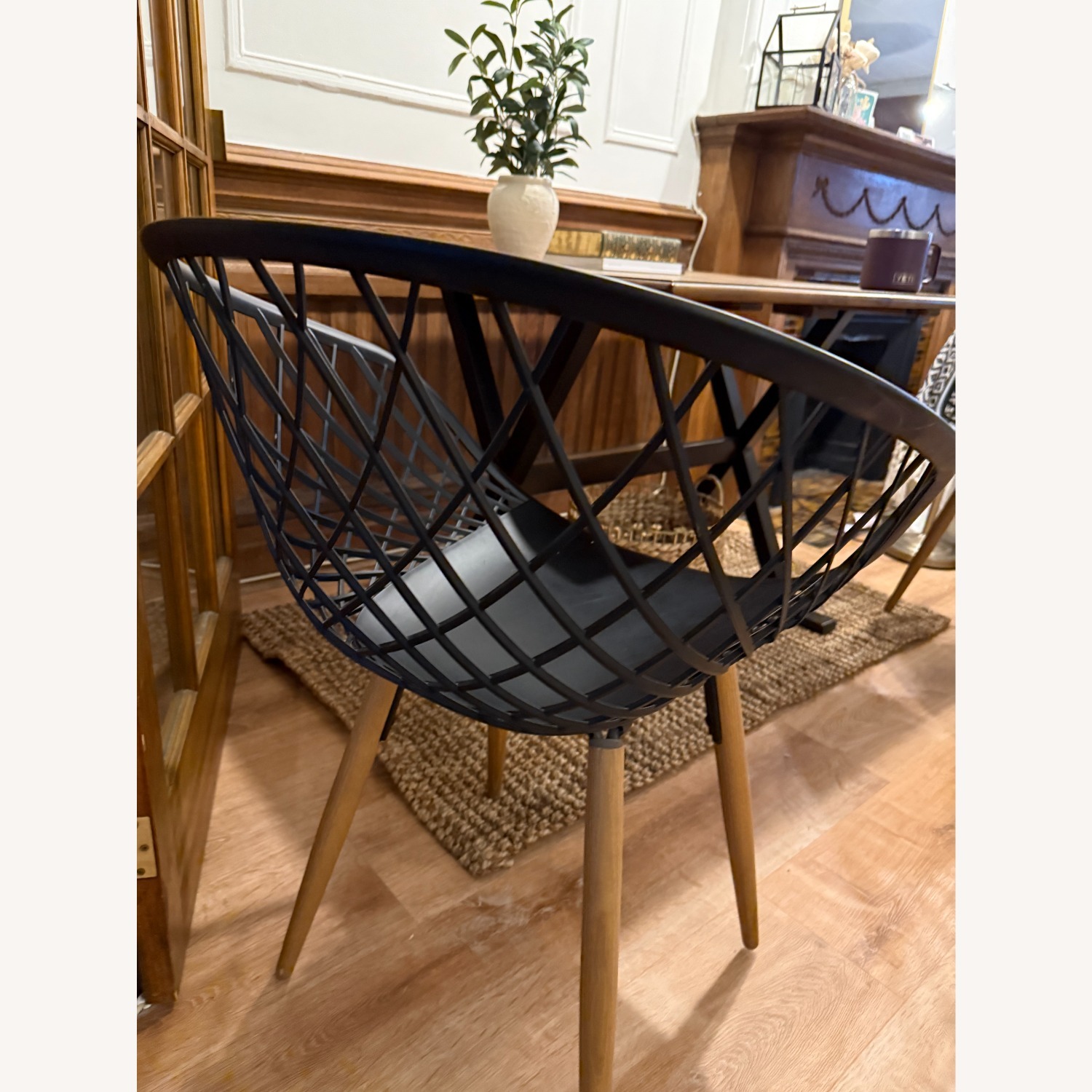 CB2 Sidera Black Wood Dining Chairs, Set of 2 - image-3