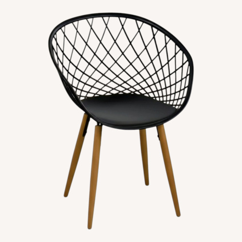 Used CB2 Sidera Black Wood Dining Chairs, Set of 2  for sale on AptDeco