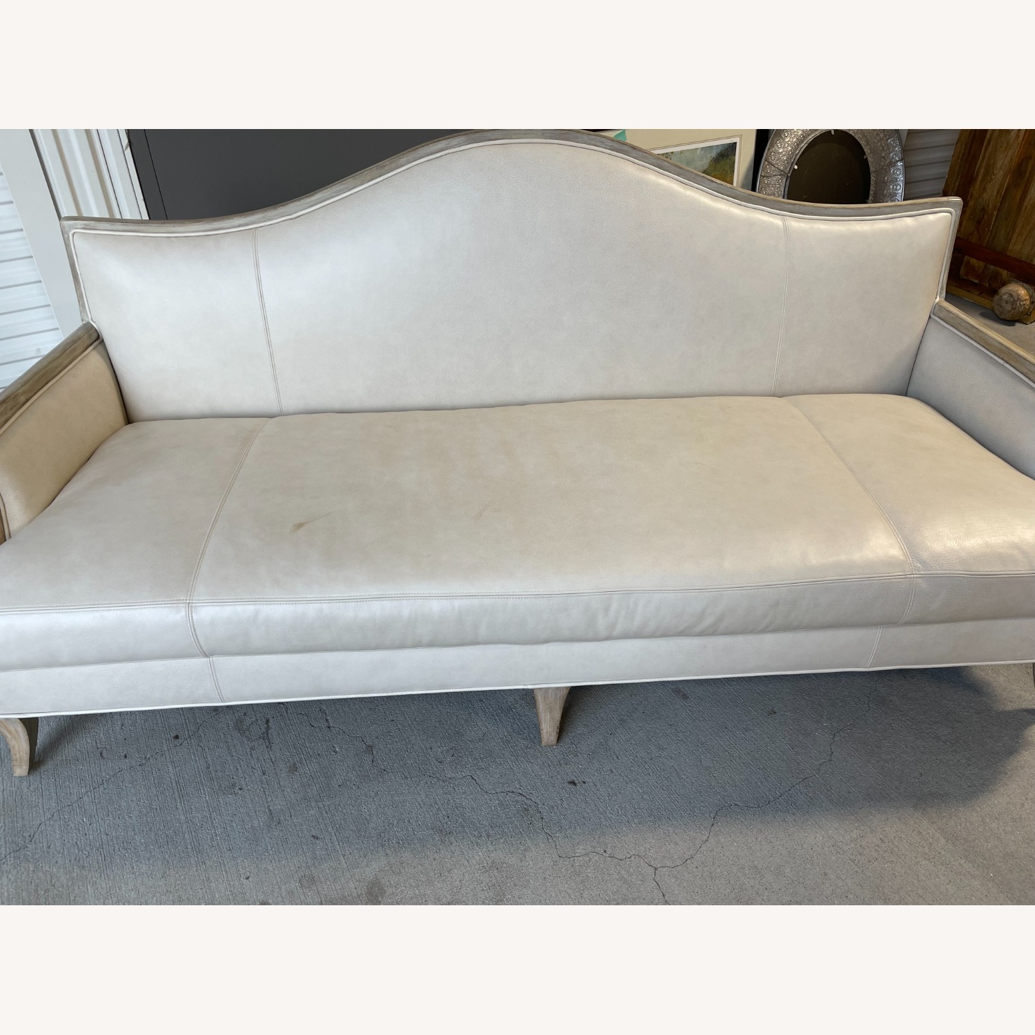 Light Gray Leather 3+ Seater Sofa - image-2