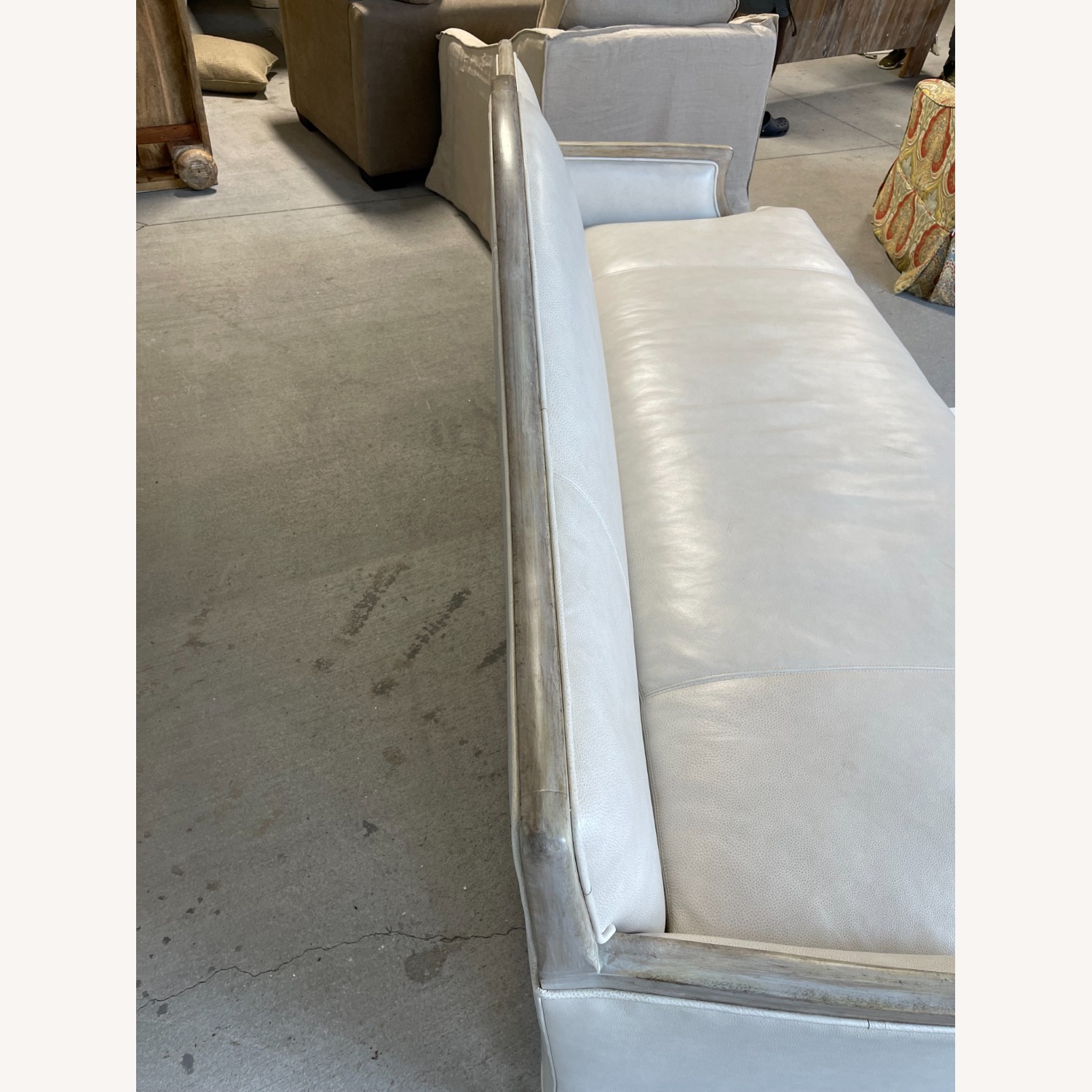 Light Gray Leather 3+ Seater Sofa - image-3