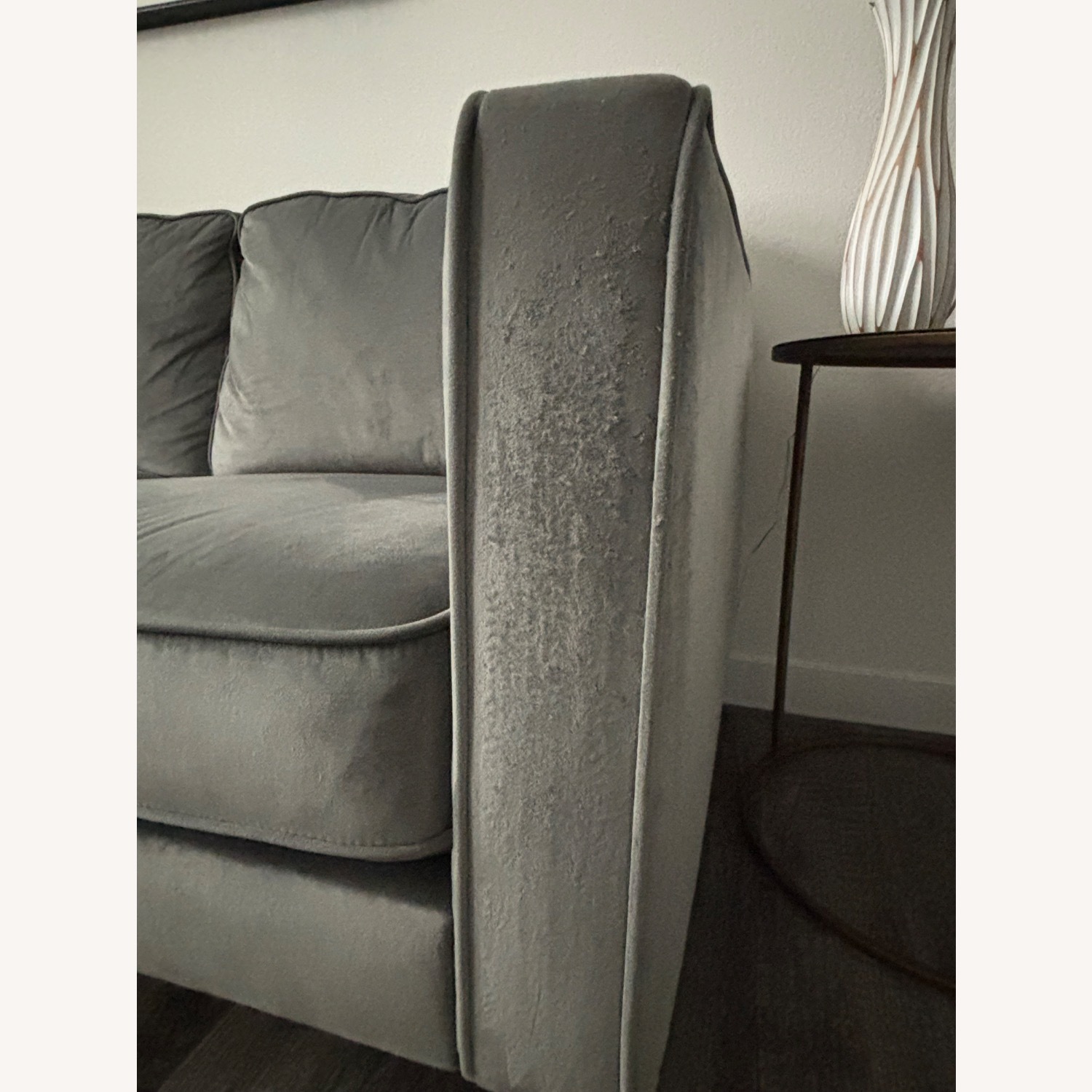 Dark Gray Microsuede 2 Piece Sectional - image-1