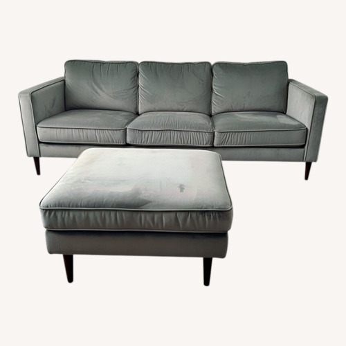 Used Dark Gray Microsuede 2 Piece Sectional for sale on AptDeco