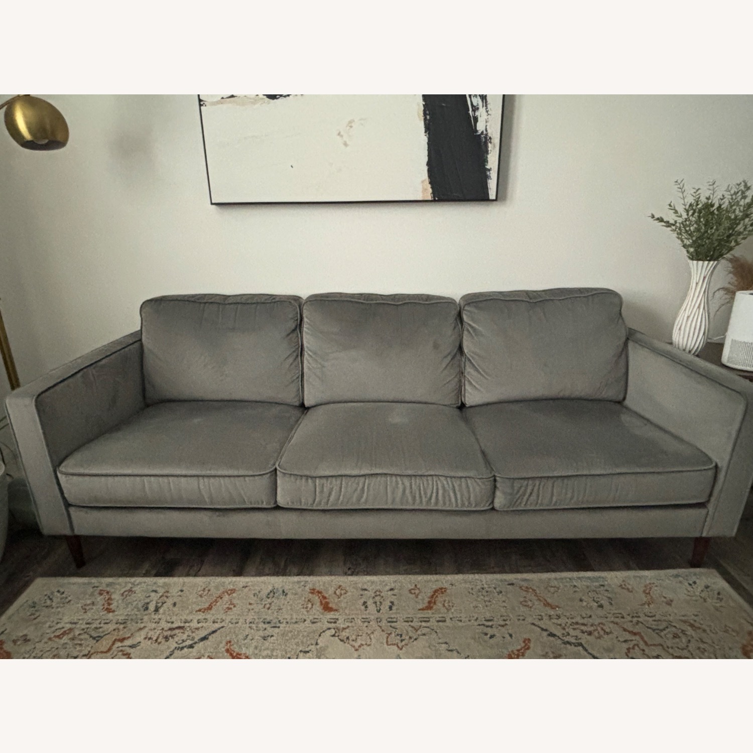 Dark Gray Microsuede 2 Piece Sectional - image-7