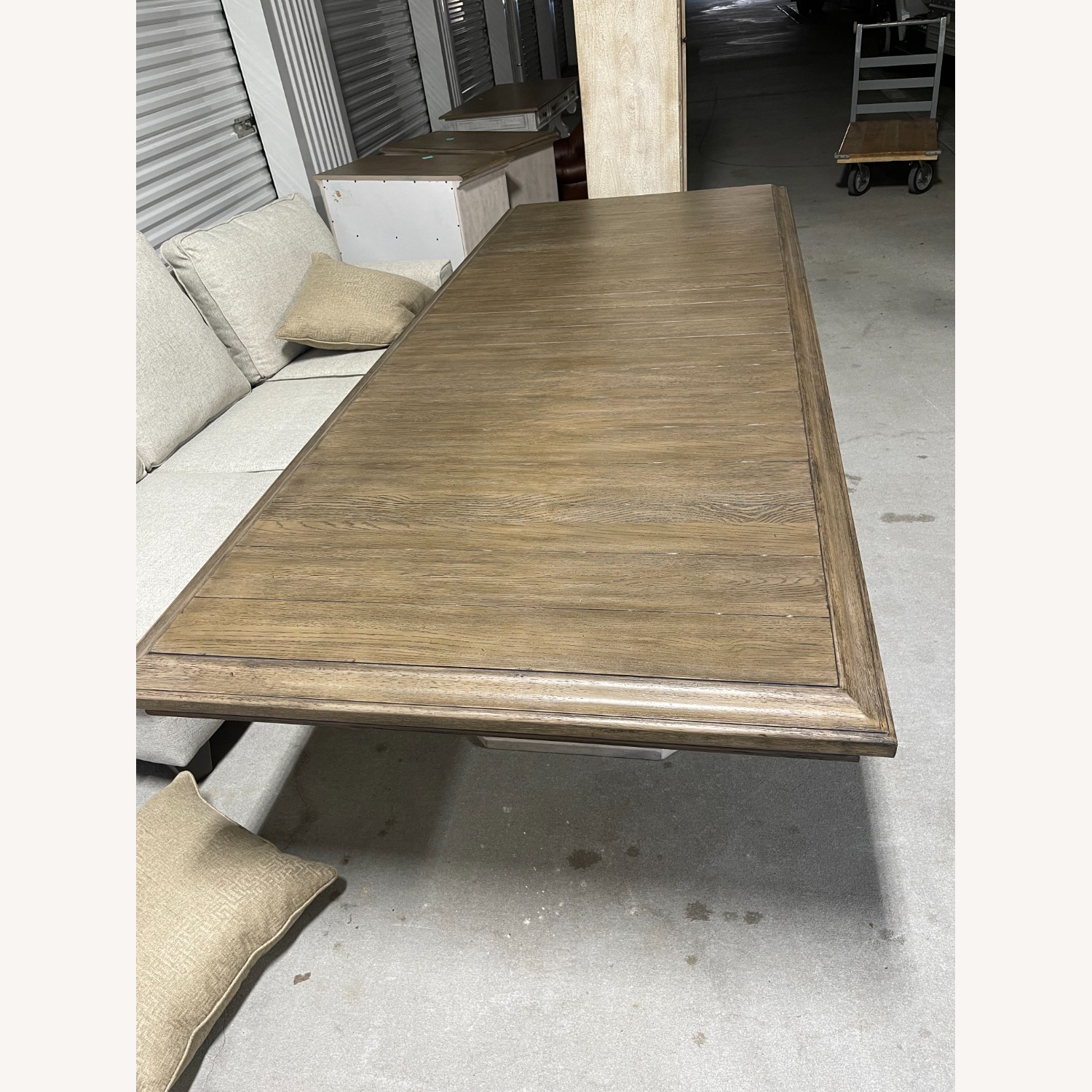 Dark Brown Wood Dining Table on Pedestals - image-2