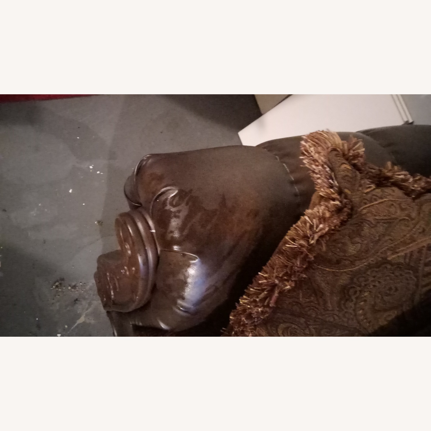 Dark Brown Fabric 3+ Seater Sofa - image-8