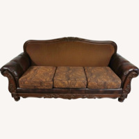 Dark Brown Fabric 3+ Seater Sofa