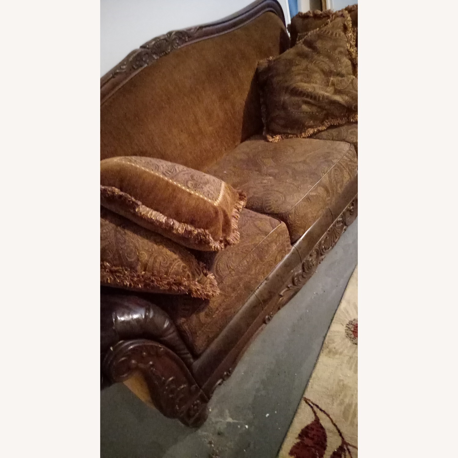 Dark Brown Fabric 3+ Seater Sofa - image-10