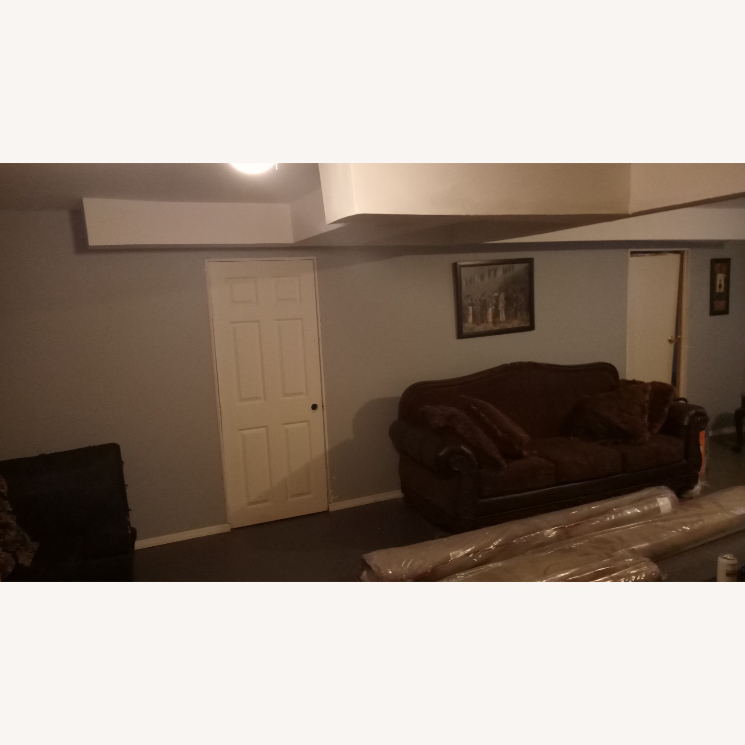 Dark Brown Fabric 3+ Seater Sofa - image-12