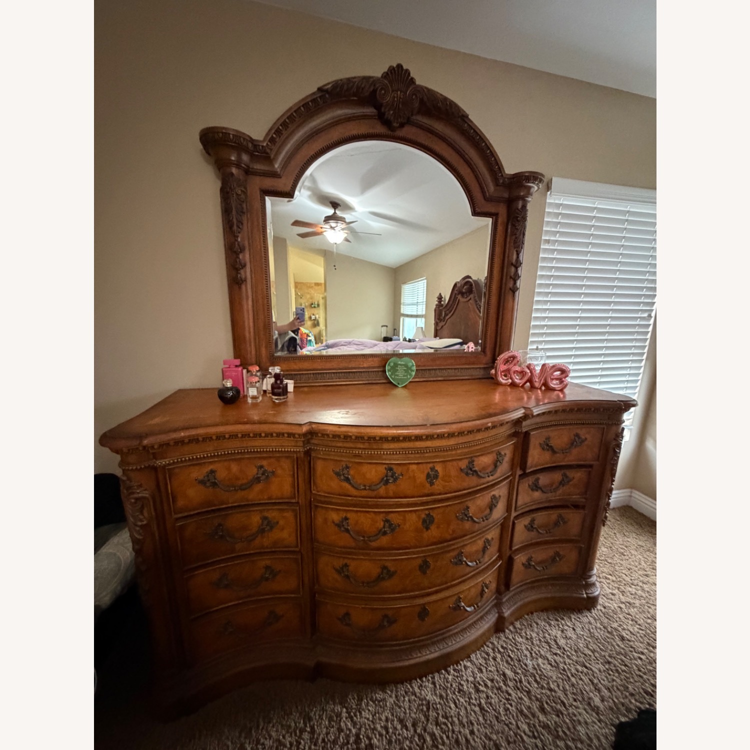 Vintage/Antique Dark Brown Wood Dresser - image-2