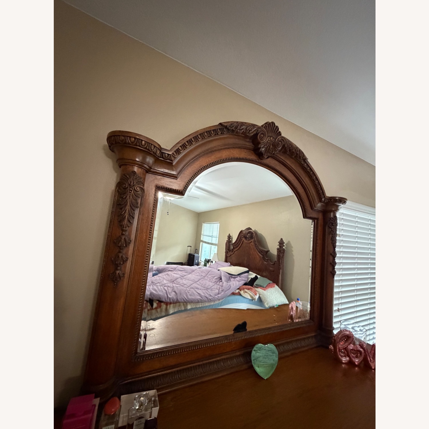 Vintage/Antique Dark Brown Wood Dresser - image-4