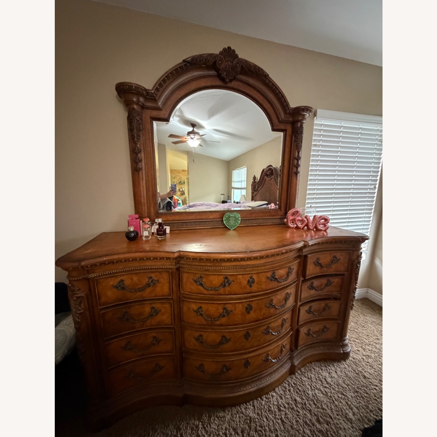 Vintage/Antique Dark Brown Wood Dresser - image-3