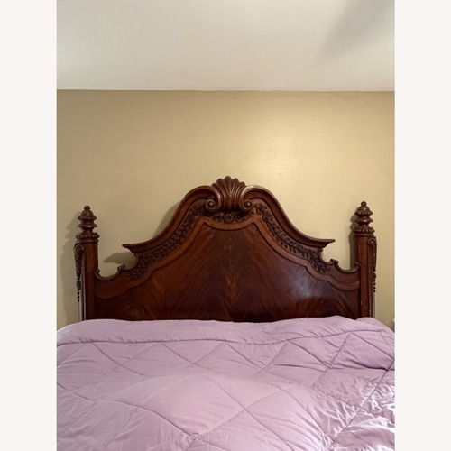 Used Vintage/Antique Dark Brown Wood Headboard for sale on AptDeco