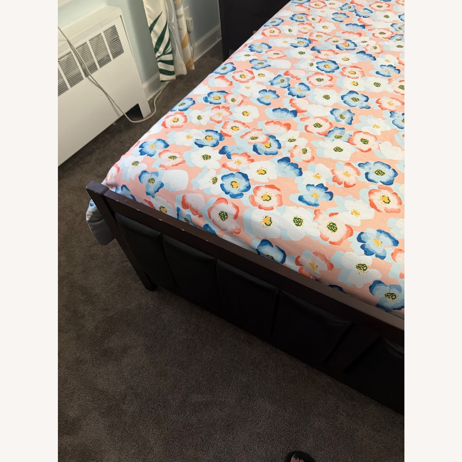 Dark Brown Wood Queen Bed - image-4