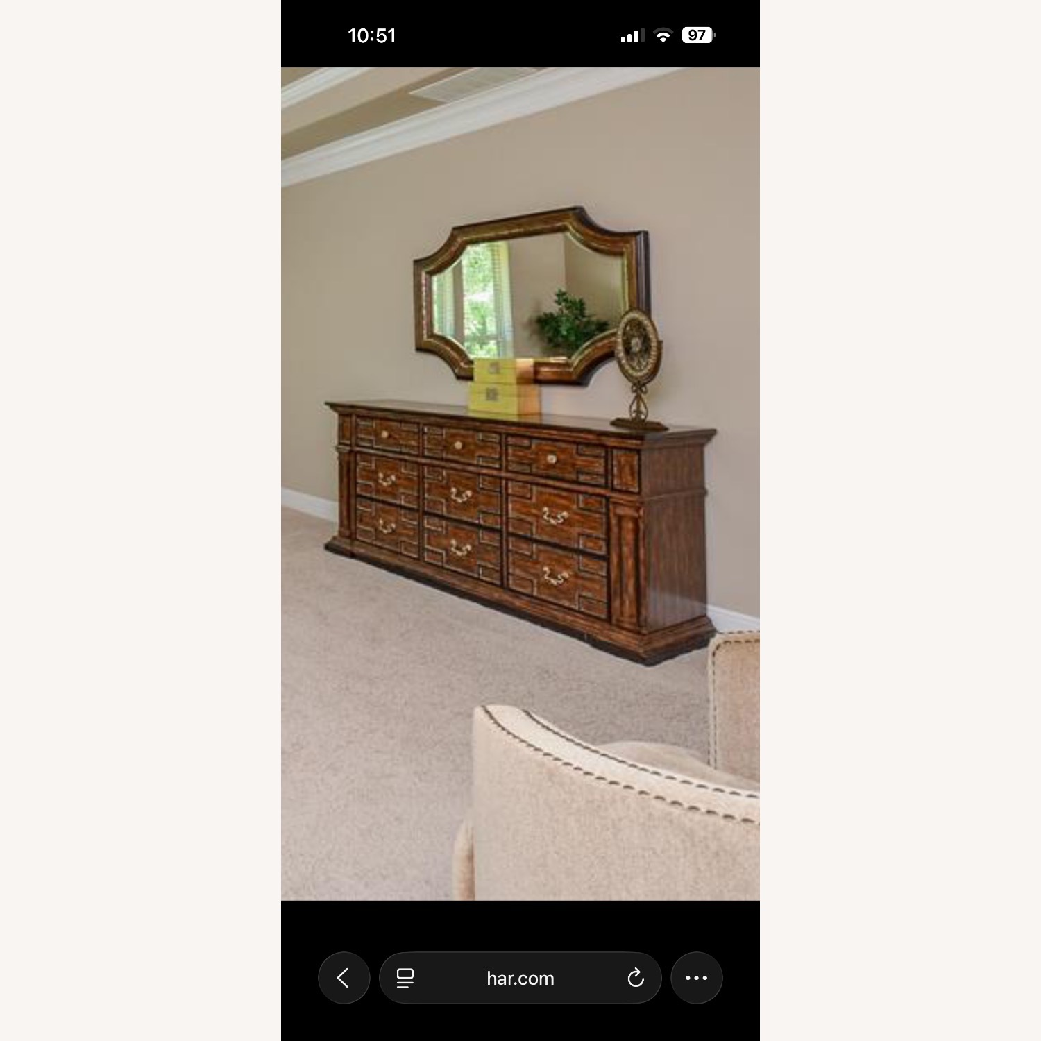 Marge Carson Dark Brown Wood Dresser - image-1