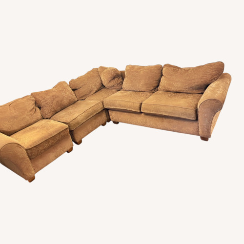 Used Vintage Beige Damask Sectional for sale on AptDeco