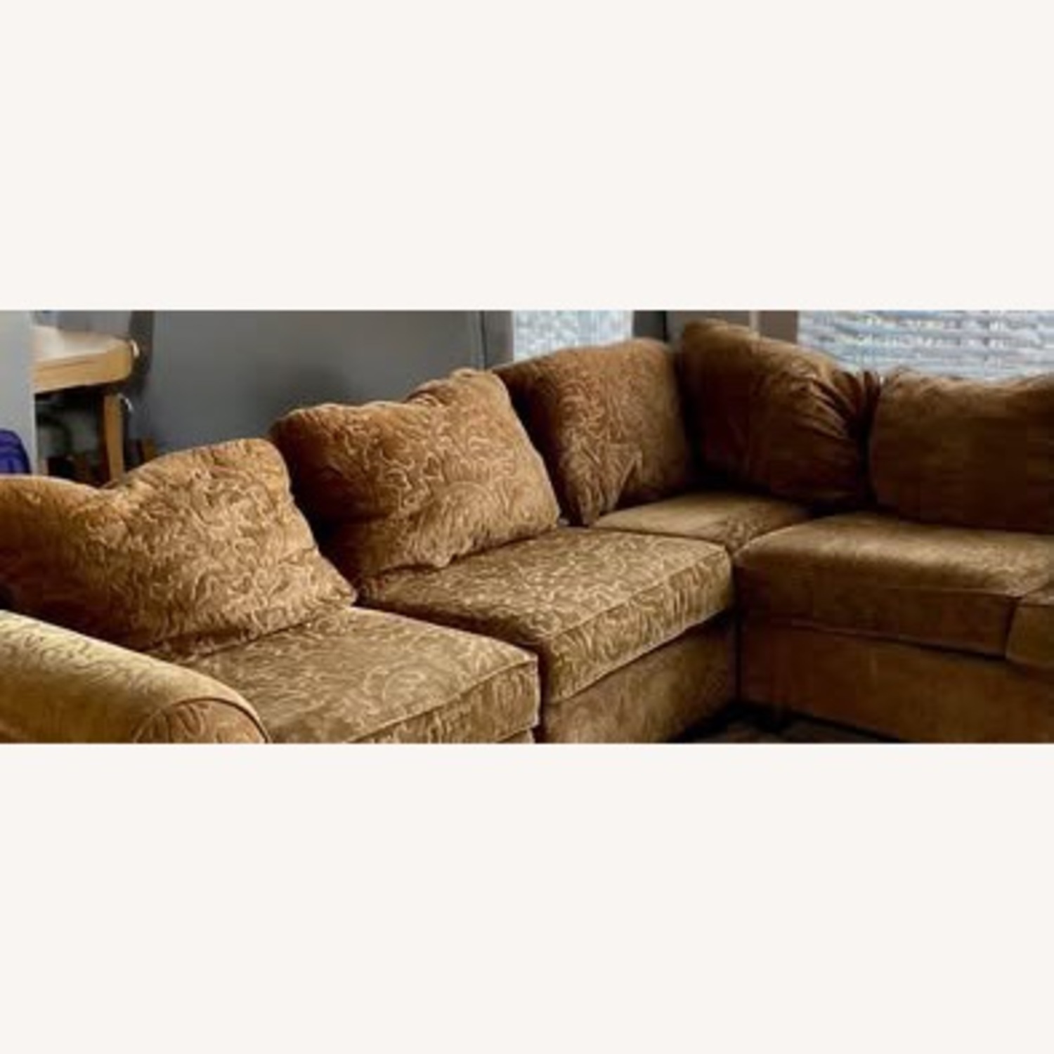 Vintage Beige Damask Sectional - image-2