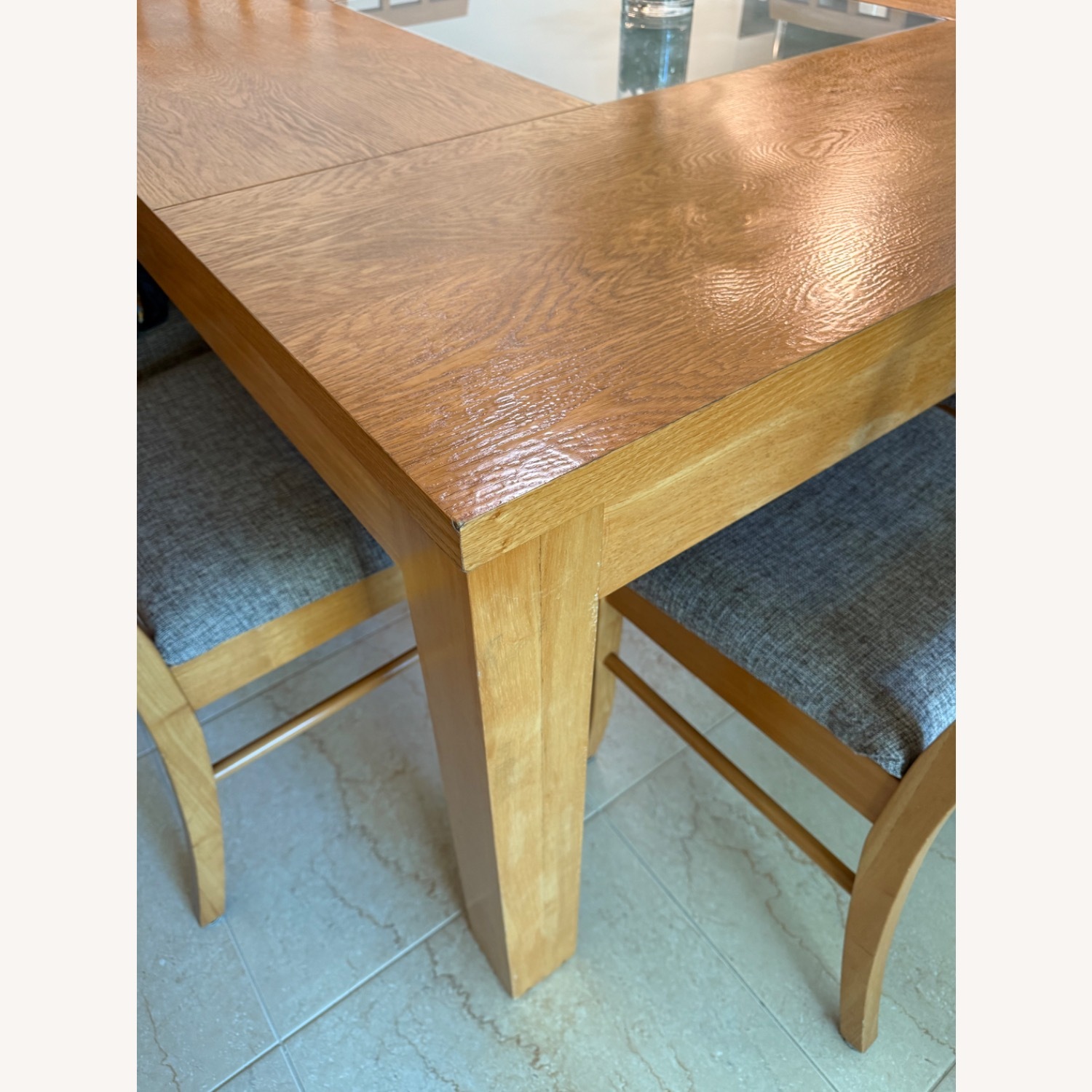 Natural Wood Square Dining Set for 8  - image-4