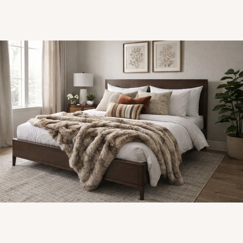 Used Restoration Hardware Padua Panel Bed – King Brown Oak Finish for sale on AptDeco