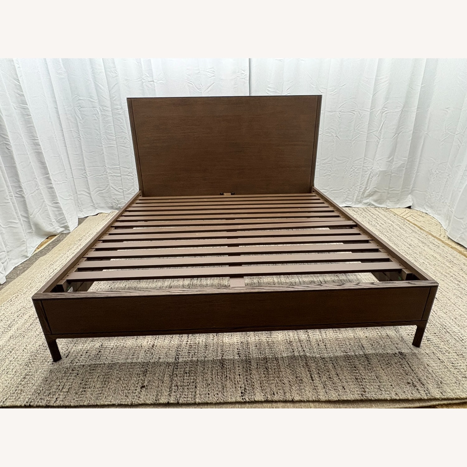 Restoration Hardware Padua Panel Bed – King Brown Oak Finish - image-1