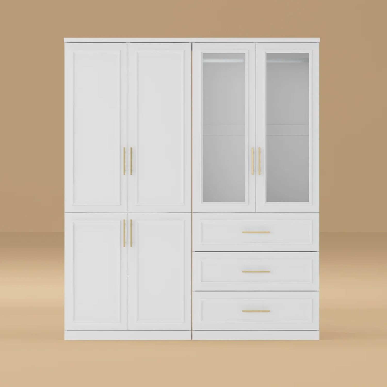 Saltash 74.9" H x 63.3" W 6 Door Armoire with Drawers - image-6