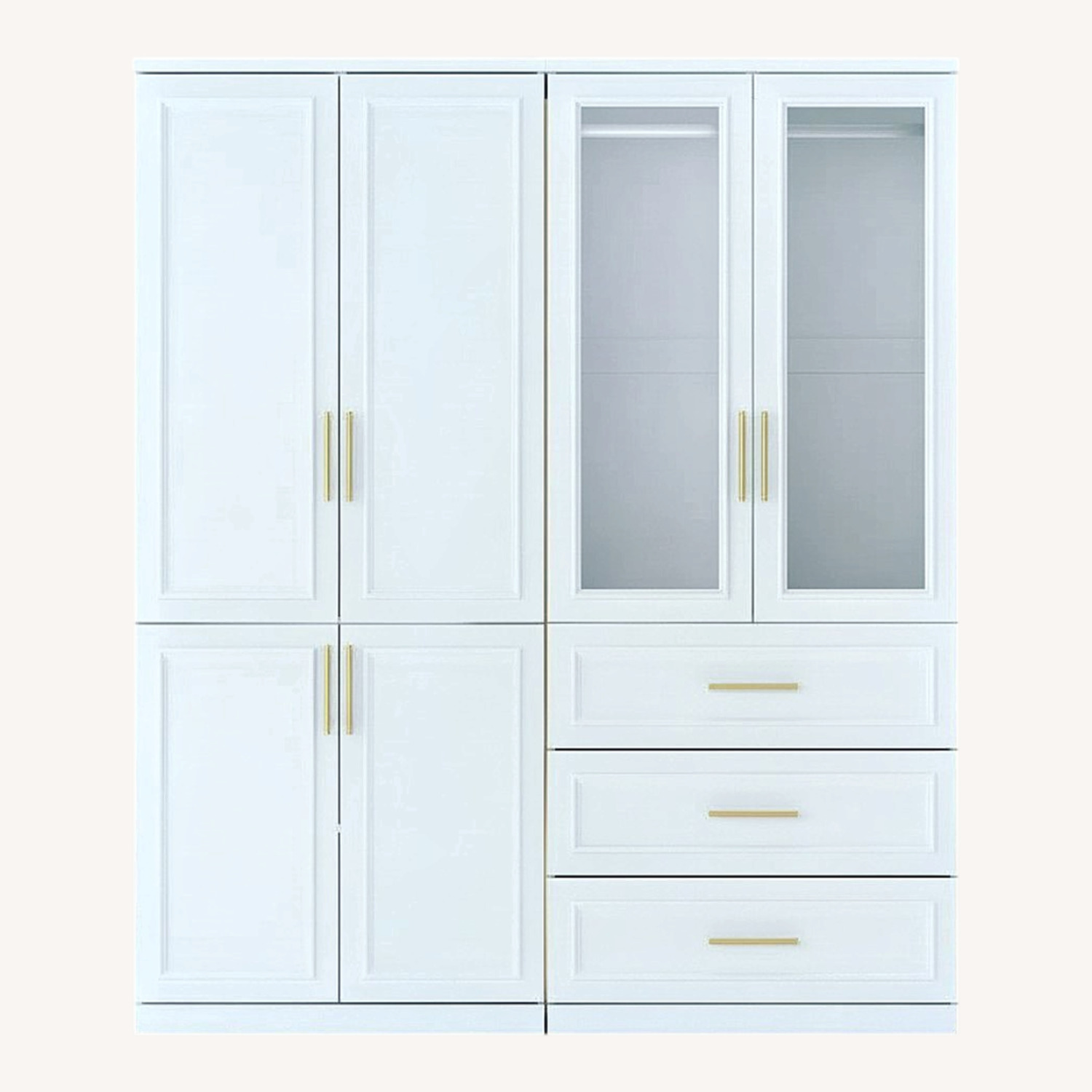 Saltash 74.9" H x 63.3" W 6 Door Armoire with Drawers - image-0
