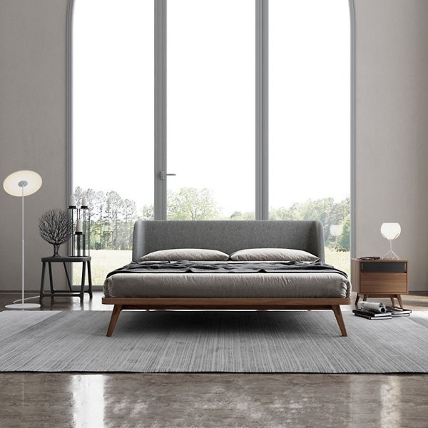 Modloft Modern Furniture Haru Walnut King Bed - image-1