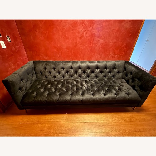 Used ABC Custom Tribeca Black Velvet Sofa  for sale on AptDeco