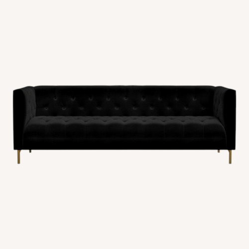 Used ABC Custom Tribeca Black Velvet Sofa  for sale on AptDeco