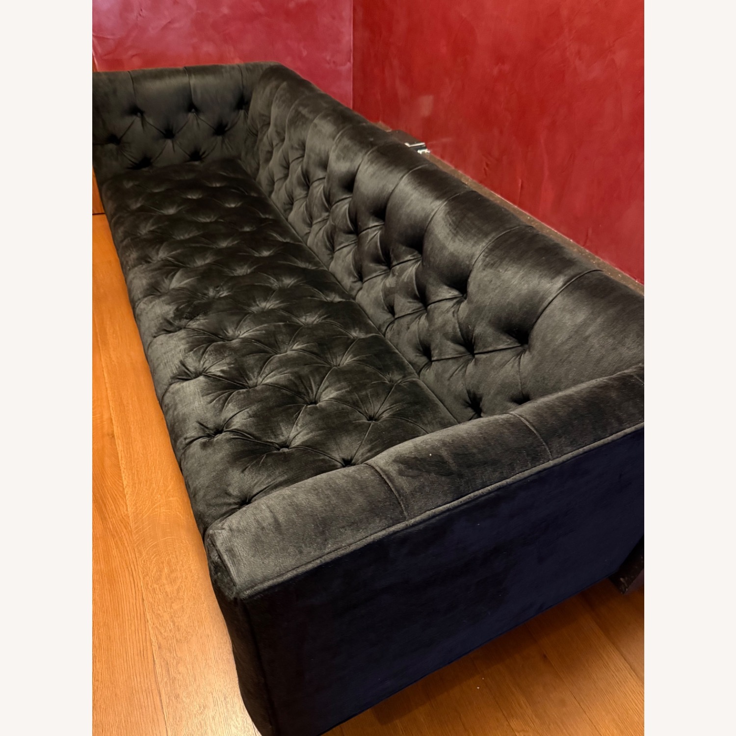 ABC Custom Tribeca Black Velvet Sofa  - image-2