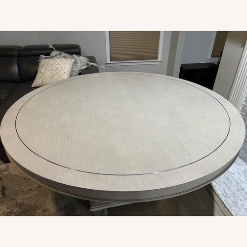 Used Havertys Hyde Park Light Gray Wood Dining Table for sale on AptDeco
