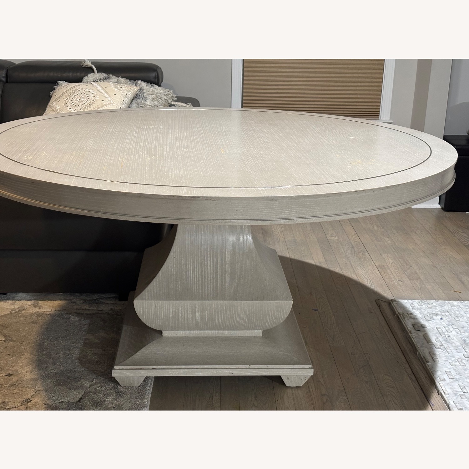 Havertys Hyde Park Light Gray Wood Dining Table - image-3