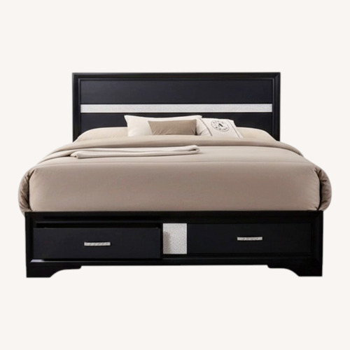 Used Modern Wood Storage King Bed  for sale on AptDeco
